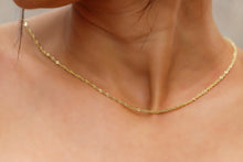Load image into Gallery viewer, Gold Glow 18k Gold Dainty Singapore Twist Chain - Sparkling Everyday Necklace for Women, Perfect Maid of Honor Gift