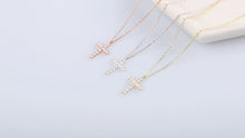 Load image into Gallery viewer, Radiant 14K Gold Diamond Cross Necklace - A Timeless Symbol of Faith and Elegance
