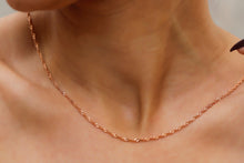 Load image into Gallery viewer, Gold Glow 18k Gold Dainty Singapore Twist Chain - Sparkling Everyday Necklace for Women, Perfect Maid of Honor Gift