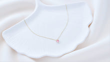 Load image into Gallery viewer, Rose Quartz Libra Necklace - Sterling Silver with Moonstone &amp; Crystal Quartz Pendant, January Birthstone Charm