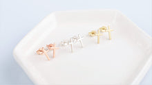 Load image into Gallery viewer, Cross Stud Earrings in 925 Sterling Silver by SilverGoldandRose