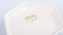 Load image into Gallery viewer, Cross Stud Earrings in 925 Sterling Silver by SilverGoldandRose