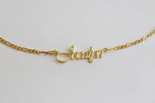 Load image into Gallery viewer, Figaro Chain Name Necklace in 925 Sterling Silver by SilverGoldandRose