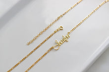 Load image into Gallery viewer, Figaro Chain Name Necklace in 925 Sterling Silver by SilverGoldandRose