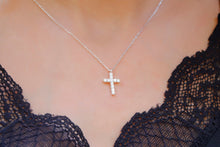 Load image into Gallery viewer, Radiant 14K Gold Diamond Cross Necklace - A Timeless Symbol of Faith and Elegance