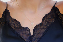 Load image into Gallery viewer, Radiant 14K Gold Diamond Cross Necklace - A Timeless Symbol of Faith and Elegance