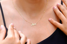 Load image into Gallery viewer, Name Necklace - Dazzling with Intermittent Pipe or Figaro Chain
