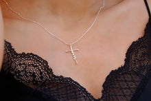 Load image into Gallery viewer, Personalized Gold Cross Name Necklace | Custom Baptism Pendant | Inspirational Christian Jewelry Gift
