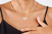 Load image into Gallery viewer, Elegant Initial Necklace with Figaro Chain - Personalize Your Style