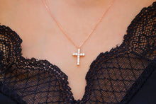 Load image into Gallery viewer, Radiant 14K Gold Diamond Cross Necklace - A Timeless Symbol of Faith and Elegance