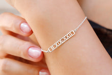 Load image into Gallery viewer, Elysian Jewelry Custom Bar Bracelet with Roman Numerals for Personalized Special Dates