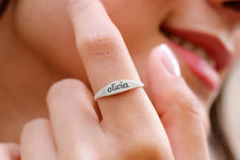 Load image into Gallery viewer, Custom Gold Name Ring - Personalized Stackable Engraved Jewelry for Her