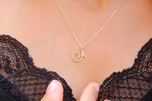 Load image into Gallery viewer, Personalized Cursive Initial Necklace | Custom Sterling Silver &amp; 18K Gold Jewelry | Unique Gifts for Her