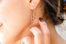Load image into Gallery viewer, SilverGoldandRose Initial Dangle Earrings - Personalized Monogram Design for Unique Style