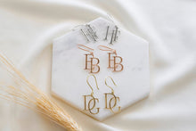 Load image into Gallery viewer, SilverGoldandRose Initial Dangle Earrings - Personalized Monogram Design for Unique Style