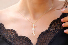 Load image into Gallery viewer, Personalized Gold Cross Name Necklace | Custom Baptism Pendant | Inspirational Christian Jewelry Gift