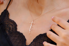 Load image into Gallery viewer, Personalized Gold Cross Name Necklace | Custom Baptism Pendant | Inspirational Christian Jewelry Gift