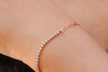 Load image into Gallery viewer, Shimmering Tennis Bracelet with Paperclip Chain - Elevate Your Style