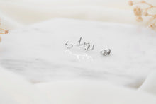 Load image into Gallery viewer, Personalized 14K Gold Arabic Name Stud Earrings - Dainty 925 Sterling Silver Jewelry