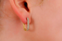 Load image into Gallery viewer, Sparkling Silver Diamond Huggie Earrings | Dainty CZ Cartilage Hoops for Your Earring Stack | Perfect Gift Idea