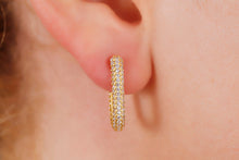 Load image into Gallery viewer, Sparkling Silver Diamond Huggie Earrings | Dainty CZ Cartilage Hoops for Your Earring Stack | Perfect Gift Idea