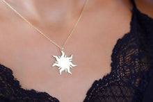 Load image into Gallery viewer, Shimmering Gold Sun Necklace | 14K Dainty Charm | Summer Vibes Jewelry for Women