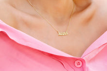 Load image into Gallery viewer, Mama Bubble Letters Necklace - 3D Balloon Initial Puff Pendant for New Moms - Unique Personalized Jewelry Gift