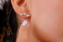 Load image into Gallery viewer, Personalized 14K Gold Arabic Name Stud Earrings - Dainty 925 Sterling Silver Jewelry