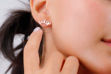Load image into Gallery viewer, Personalized 14K Gold Arabic Name Stud Earrings - Dainty 925 Sterling Silver Jewelry