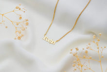 Load image into Gallery viewer, Gothic Old English Name Necklace with Curb Chain in 925 Sterling Silver