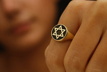 Load image into Gallery viewer, Magen David Engraved Signet Ring | Stunning Star of David Design