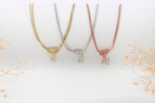 Load image into Gallery viewer, Elysian Love Knot Chain - Sparkling CZ Diamond Initial Charm