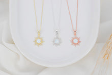 Load image into Gallery viewer, Opaline Glam Sun Necklace - Dazzling White Opal Radiance