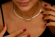 Load image into Gallery viewer, Glimmer &amp; Grace Herringbone Snake Chain Necklace - Dazzling Elegance in Every Curve