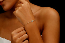Load image into Gallery viewer, 14K Pave Diamond Evil Eye Charm Bracelet | Symbol of Protection &amp; Style