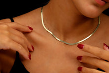 Load image into Gallery viewer, Glimmer &amp; Grace Herringbone Snake Chain Necklace - Dazzling Elegance in Every Curve