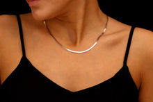 Load image into Gallery viewer, Glimmer &amp; Grace Herringbone Snake Chain Necklace - Dazzling Elegance in Every Curve