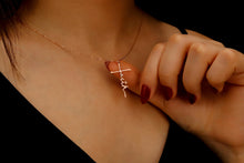 Load image into Gallery viewer, Personalized Faith Cross Name Necklace in Sterling Silver – Perfect Baptism Gift