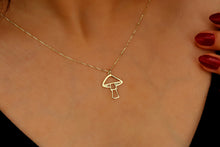 Load image into Gallery viewer, Silver Dainty Minimalist Mushroom Charm Necklace