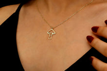 Load image into Gallery viewer, Silver Dainty Minimalist Mushroom Charm Necklace