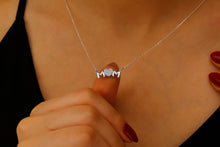 Load image into Gallery viewer, Sterling Silver Mom Necklace with Sparkling Diamond Heart