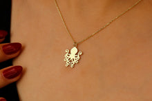 Load image into Gallery viewer, Sterling Silver Octopus Necklace - Unique Marine Jewelry