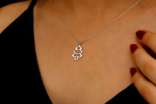 Load image into Gallery viewer, Sparkle &amp; Shine Sterling Silver Christmas Tree Necklace