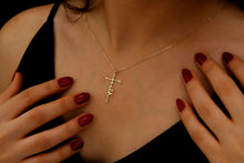 Load image into Gallery viewer, Personalized Faith Cross Name Necklace in Sterling Silver – Perfect Baptism Gift
