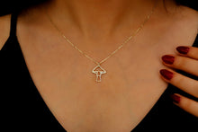 Load image into Gallery viewer, Silver Dainty Minimalist Mushroom Charm Necklace