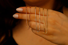 Load image into Gallery viewer, Sterling Silver Box Chain Necklace | Dainty 14K Gold Layered Chains for a Stylish Look