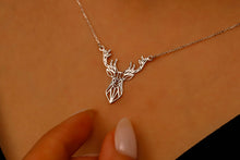 Load image into Gallery viewer, Sterling Silver Deer Origami Necklace - Chic Geometric Pendant for Nature Lovers