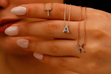 Load image into Gallery viewer, Personalized CZ Diamond Dainty Initial Necklace