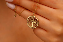 Load image into Gallery viewer, Celtic Tree of Life Gold Pendant Necklace | 925 Sterling Silver Family Tree Jewelry | Perfect Gift for Mom