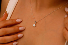 Load image into Gallery viewer, 14K Gold White Opal Charm Necklace - Dainty Unique Pendant in Sterling Silver, Gold &amp; Rose Gold for Birthdays